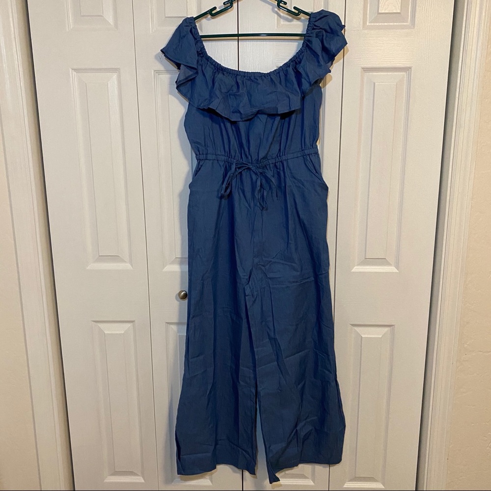 *NWT* Blue Romper with Ruffle